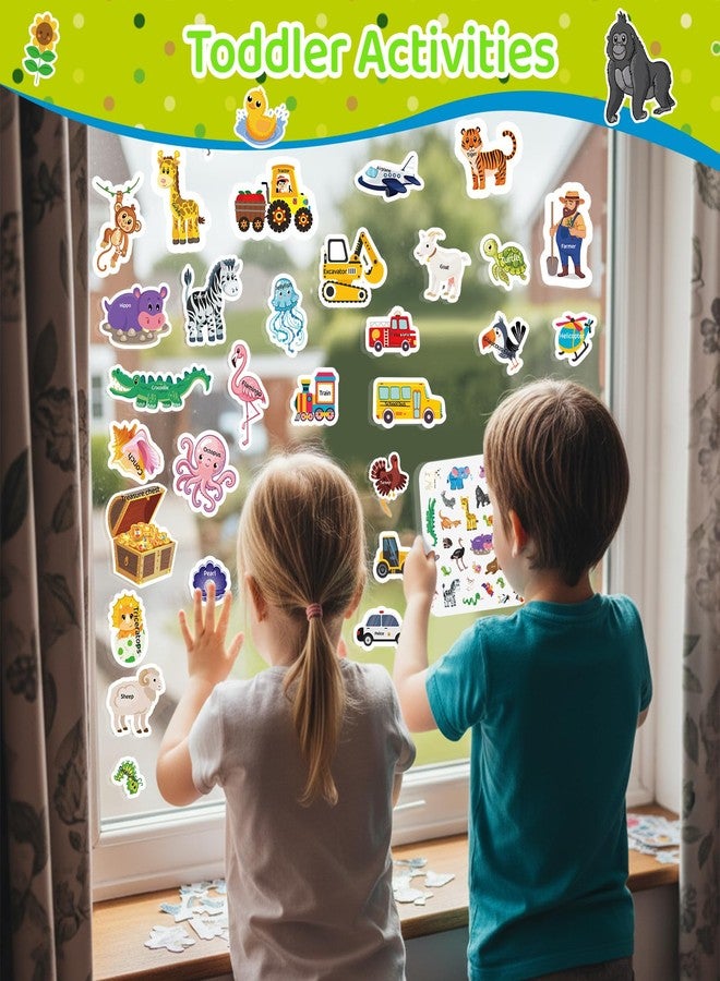 LTKOUGFAM كتب ملصقات جيلي للأطفال الصغار من عمر سنتين إلى أربع سنوات، 4 مجموعات من كتب الملصقات القابلة لإعادة الاستخدام للأطفال الصغار من عمر سنة إلى ثلاث سنوات، كتاب أنشطة ملصقات ألعاب السفر للأعمار من سنتين إلى ست سنوات، هدايا عيد الميلاد للأولاد والبنات (4 مجموعات - المجموعة 1) - Image 2
